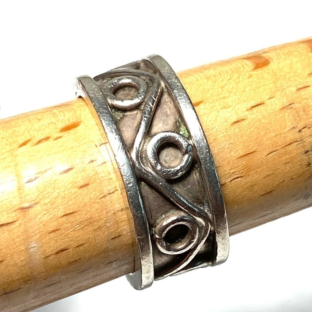 Taxco 925 Mexico TL-83 Sterling Silver Ring Vintage Artisan Size 7.75 7.72g